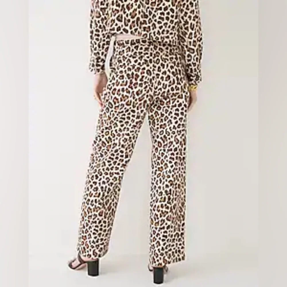 J.Crew Collection pleated wide-leg pant in leopard trench canvas BP297